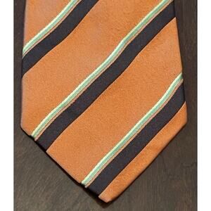 Vicky Milano Orange Hand Made 100% Silk Men’s Neck Tie Made In Italy
